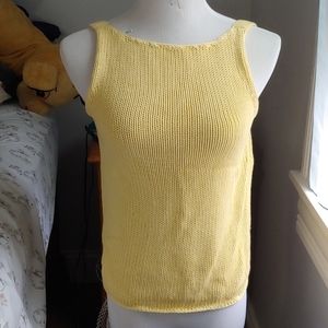 Yellow chunky knit tank top